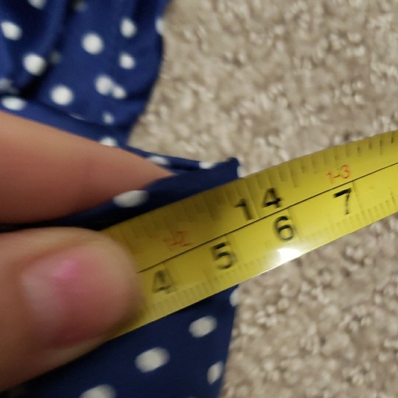 Guess Bombshell Pinup Polka Dot Dress Size 2 Blue White Body Con Sheath Barbie - Picture 8 of 11